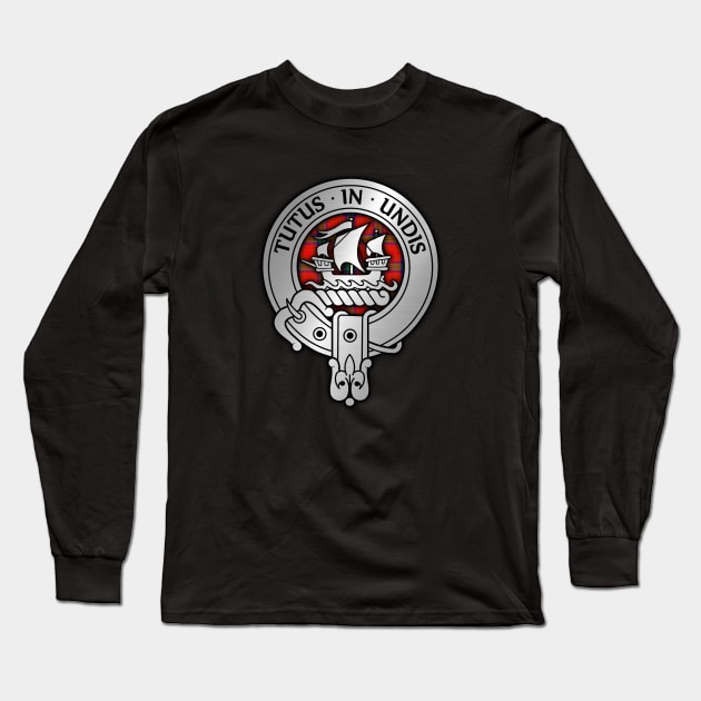 Clan Wood Crest & Tartan Long Sleeve T-Shirt by Taylor'd Designs